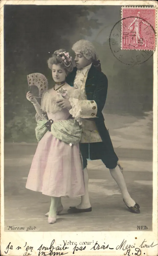 Tänzer in historischem Kostüm — Moreau phot. — NED - Vorderseite