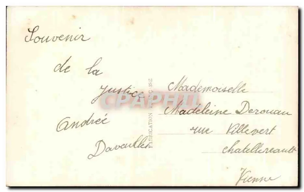 एक झील के किनारे एक घर और एक महिला के साथ पैंसेज — DÉDÉ PARIS 1092 - पीछे