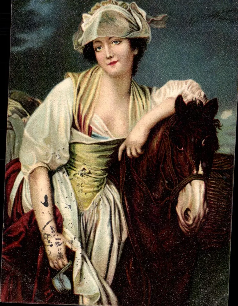 Frau auf Pferd — Nachbildung einer Malerei — K. F. Verlag, Paris, Nr. 882 - Vorderseite