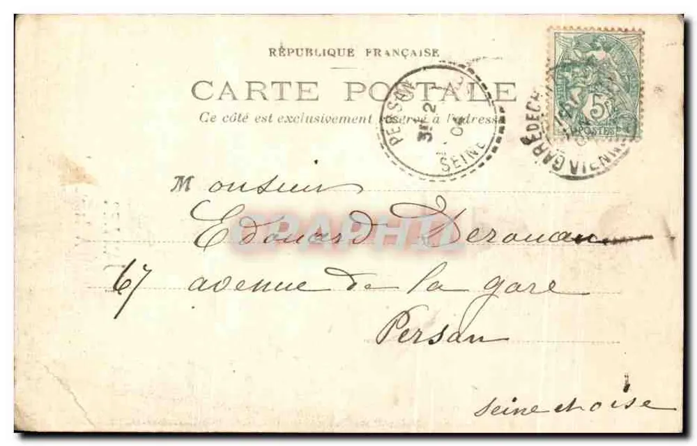 Jeune femme servant du vin — scène intérieure — éditeur J. Jeanne - Rückseite