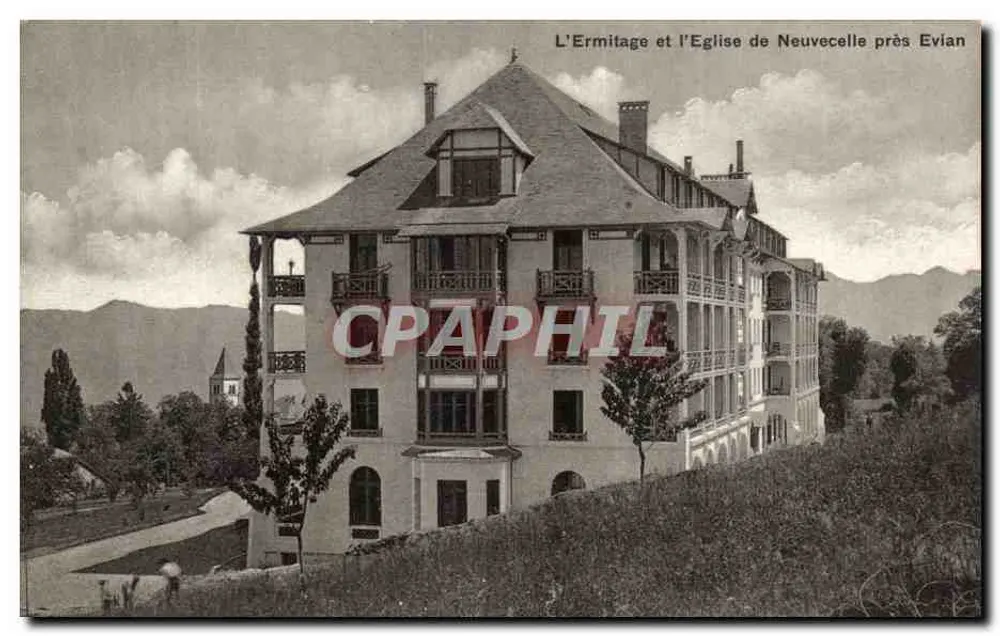 O Ermitágio e a Igreja de Neuvecelle perto de Évian — Edições Louis Burgi, Lausana - Frente