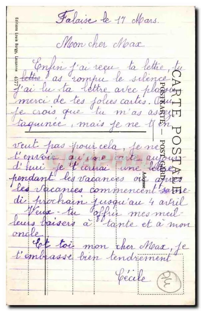O Ermitágio e a Igreja de Neuvecelle perto de Évian — Edições Louis Burgi, Lausana - Verso