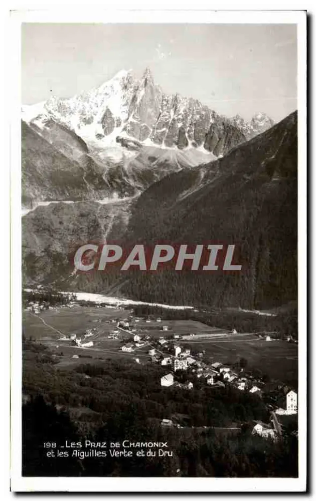 Les Praz de Chamonix — die Grüne Nadel und der Dru — Société Graphique Neufchatel - Vorderseite