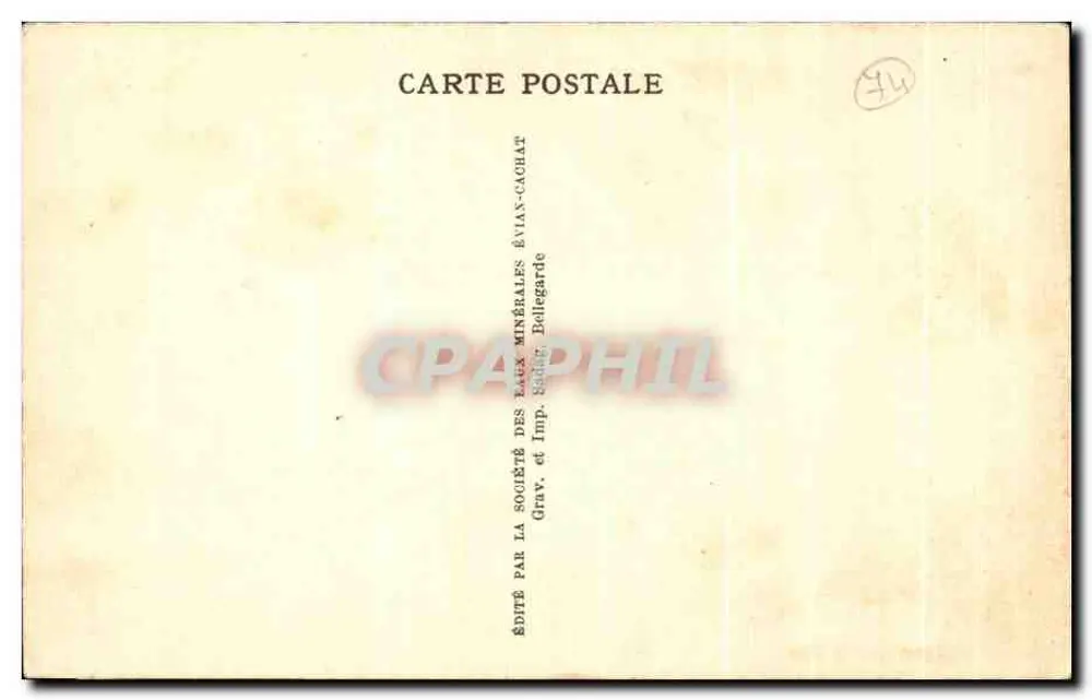 Evian-les-Bains — A Estação Termal — Editor: Sociedade das Águas Minerais de Évian-Cachat - Verso