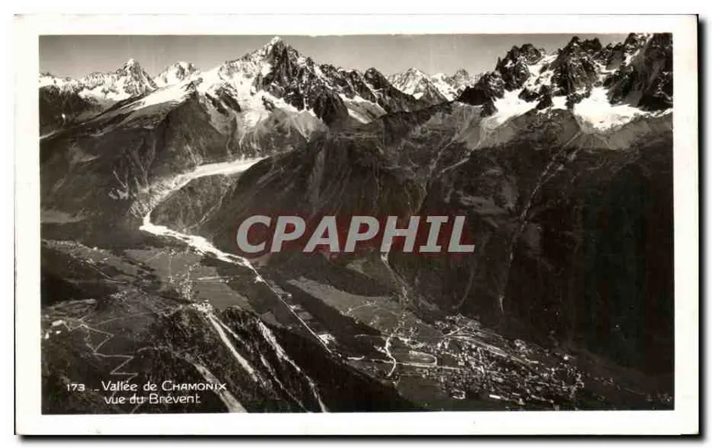 Vale de Chamonix — vista do Brévent — Société Graphique Nouchatel - Frente