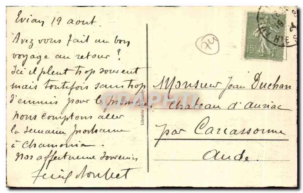 Evian-les-Bains — O Casino — Librairie Graphiti, n°115 - Verso
