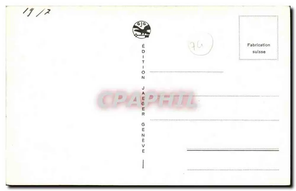 Panorama du Lac Léman — vue panoramique avec reliefs et localités — Édition Jaeger Genève n°4112 - Verso
