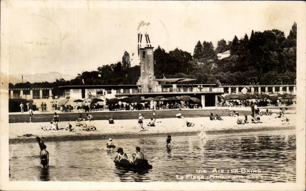A Praia de Aix-les-Bains — editor A. R. L. T. — n° 164 - Frente