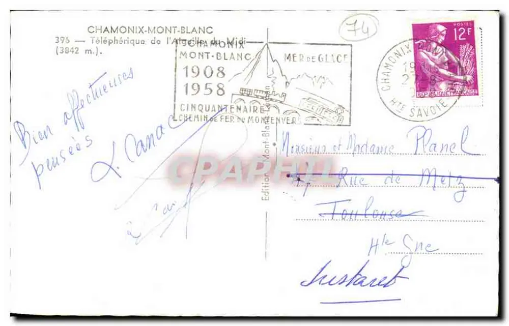 Aiguille du Midi und seine Umgebung — Chamonix-Mont-Blanc — Verlag Chamonix - Rückseite