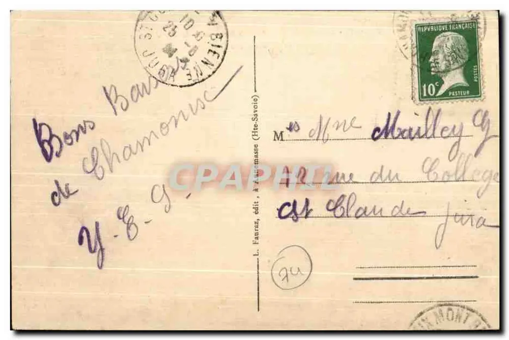Chamonix — Nach der Überquerung der Mer de Glace — Le Mauvais-Pas — G.R. 621 — Verlag L. Fauraz - Rückseite