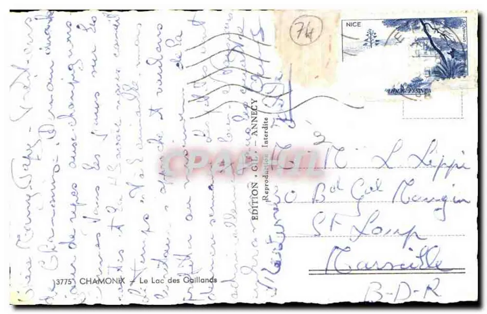 Le Lac des Gaillands — Chamonix — Édition Gild — n°3775 - Verso