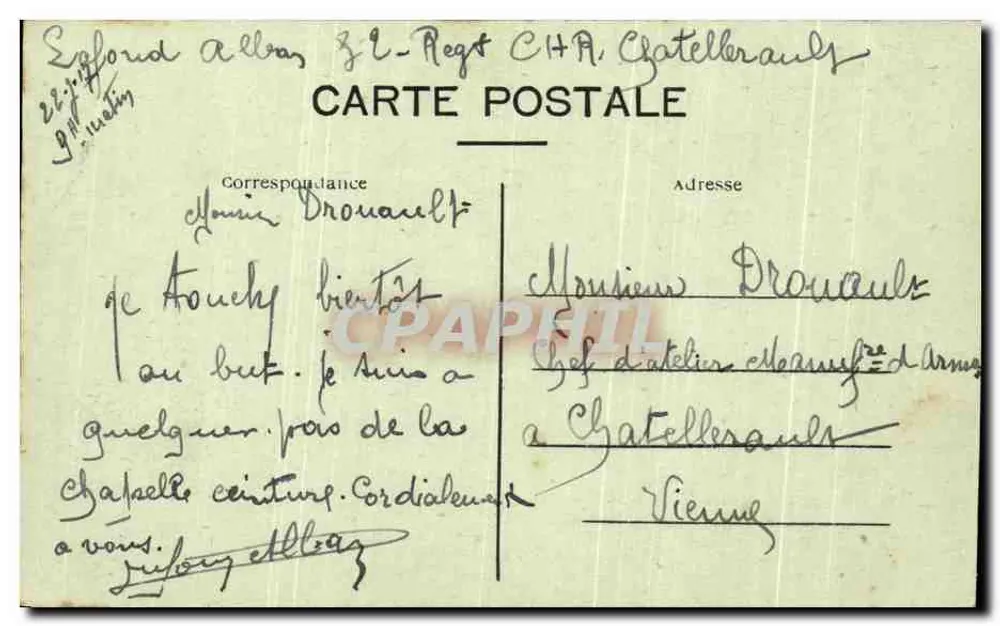 Paris — Arco do Triunfo do Carrousel — M.J. n°518 - Verso