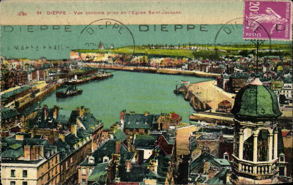 Dieppe - Vista geral tirada da Igreja de São Jacó — República Francesa, n°94 - Frente