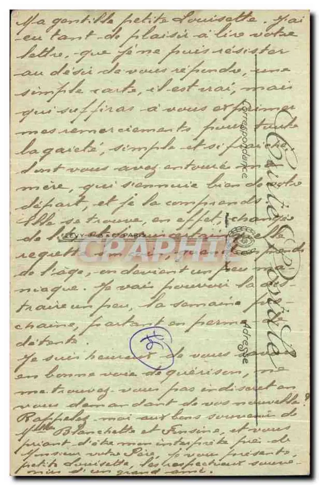 Sainte-Adresse — As Falésias — LL. — Visé Paris n° 337 - Verso