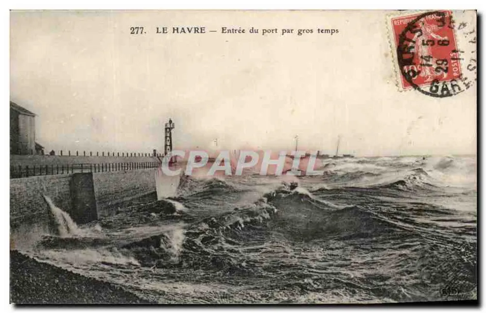 Le Havre — Einfahrt in den Hafen bei schlechtem Wetter — Verleger nicht sichtbar, Seriennummer 277 - Vorderseite