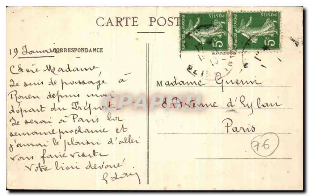 Rouen — Le Pont Boieldieu et la Cathédrale — C.V. 349 - Verso