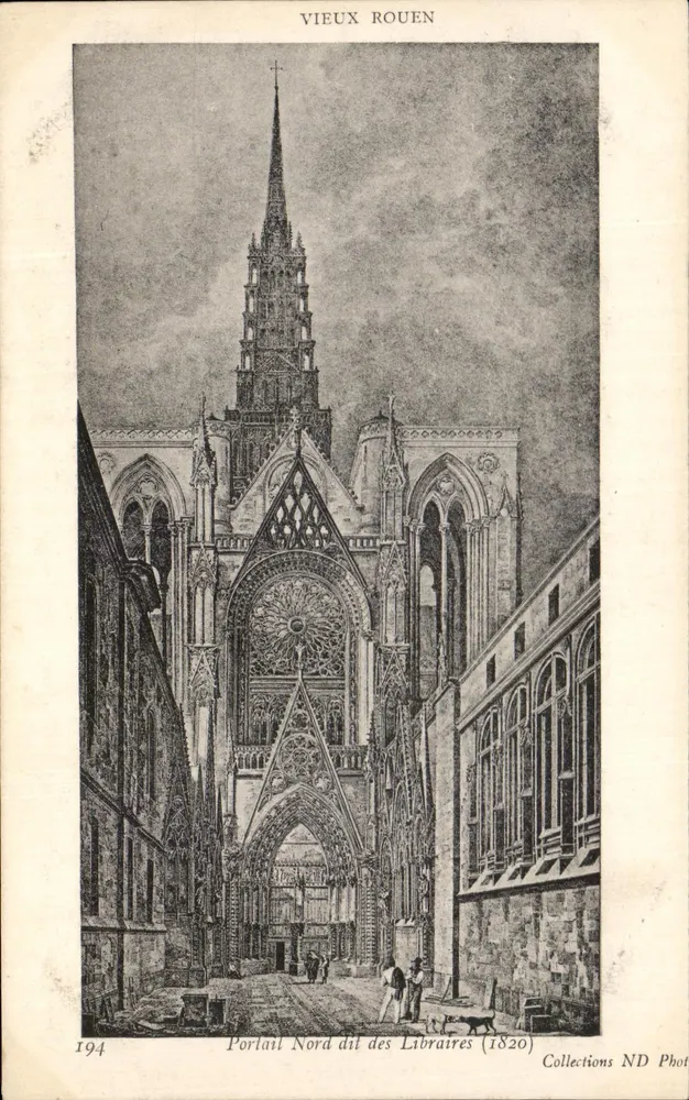 Nordportal genannt der Buchhändler — Altes Rouen (1820) — Collections ND Phot - Vorderseite