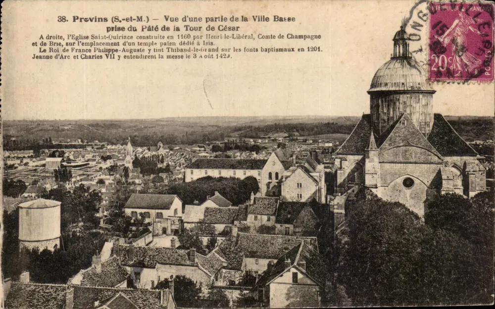 Previns (S.-et-M.) — Ansicht eines Teils der Unterstadt vom Pâté der Caesar-Turm — Cliché S. L. - Saget - Vorderseite