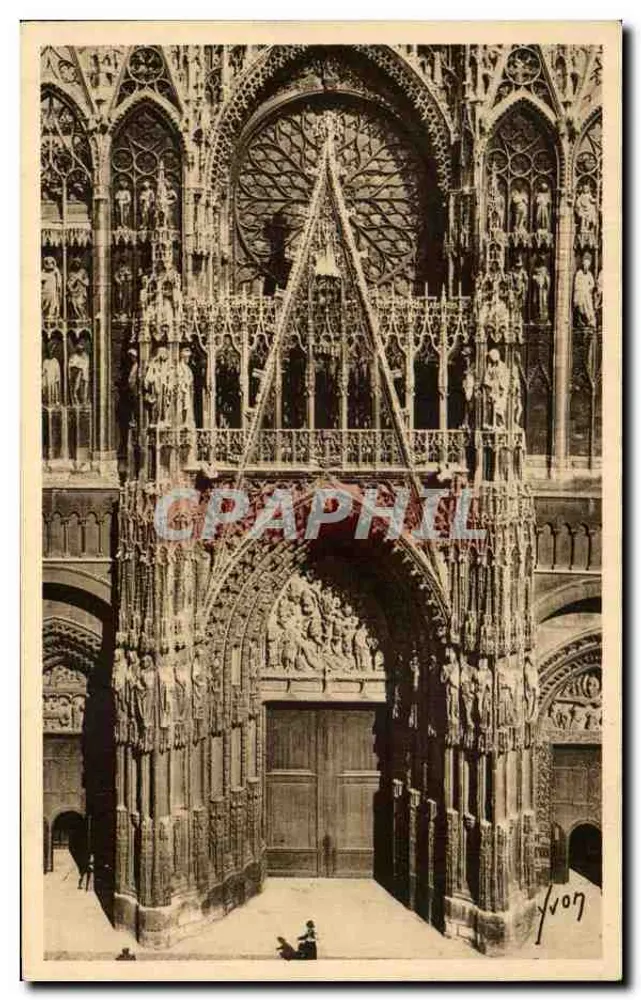 Rouen — Detalhe do Portal — Les Éditions d'Art YVON, Paris - Frente