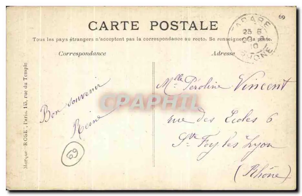 Turdine (Rhône) — Dijk en afvoer van de rivier — uitgever Tarare, n° 69 - Achterkant