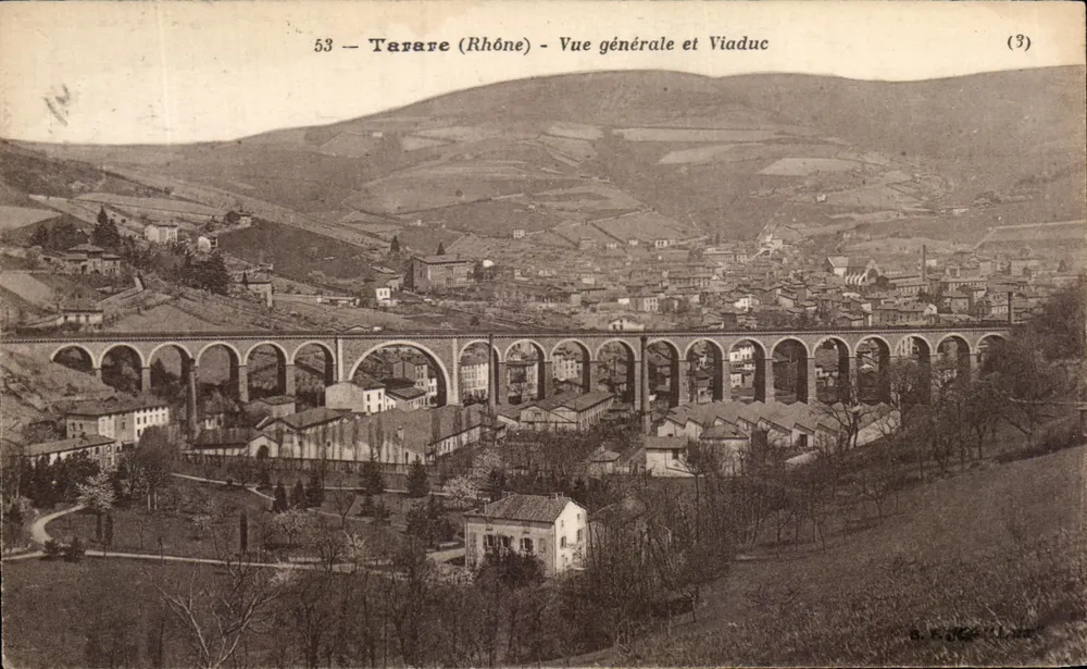 Tarare (Rhône) — Algemene uitzicht en viaduct — Uitgever A. E. K. (n° 53) - Voorkant