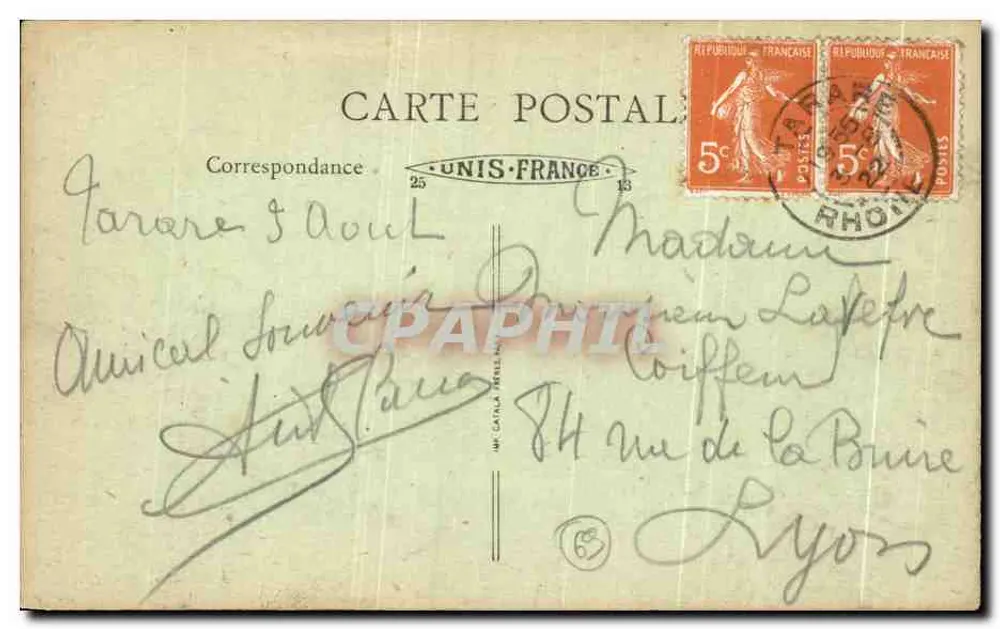 Tarare (Rhône) — Algemene uitzicht en viaduct — Uitgever A. E. K. (n° 53) - Achterkant