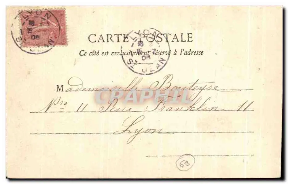 Tarare - Kerk van Sint-Madeleine — A. Déal en Cie, uitgever, Tarare - Achterkant