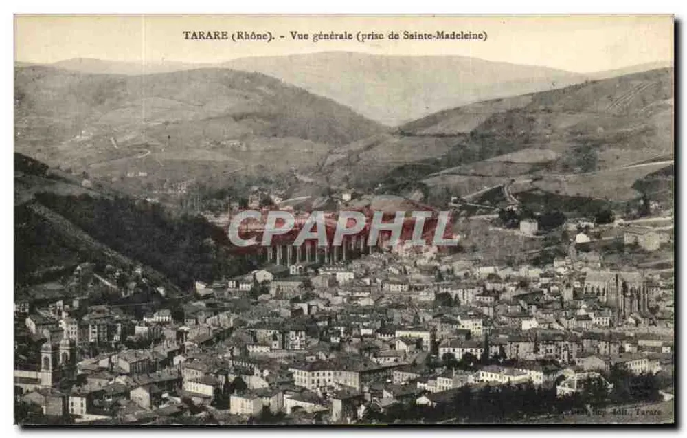 Tarare (Rhône) — Allgemeine Ansicht (aufgenommen von Sainte-Madeleine) — Verlag: H. Adil, Tarare - Vorderseite