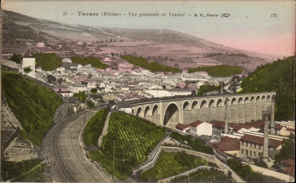 Tarare (Rhône) — Vista geral e Viaduto — B.F., Paris (2) - Frente