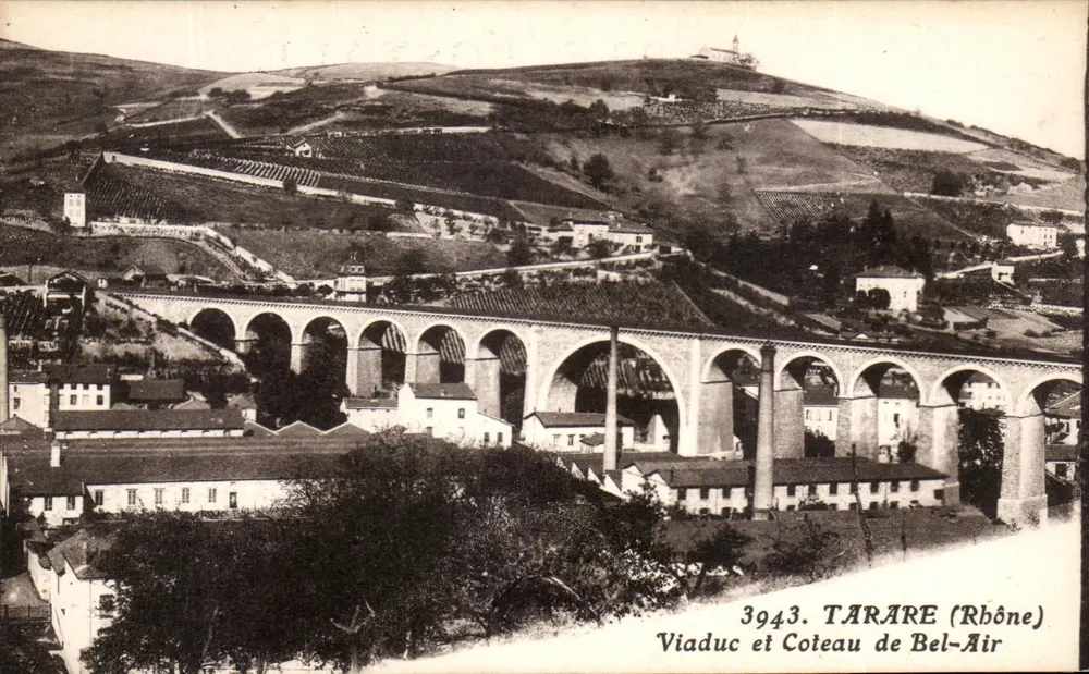 Tarare (Rhône) — Viadukt und Hang von Bel-Air — X. Goutapny, Verlag, 36, Victor-Hugo-Str., Lyon - Vorderseite