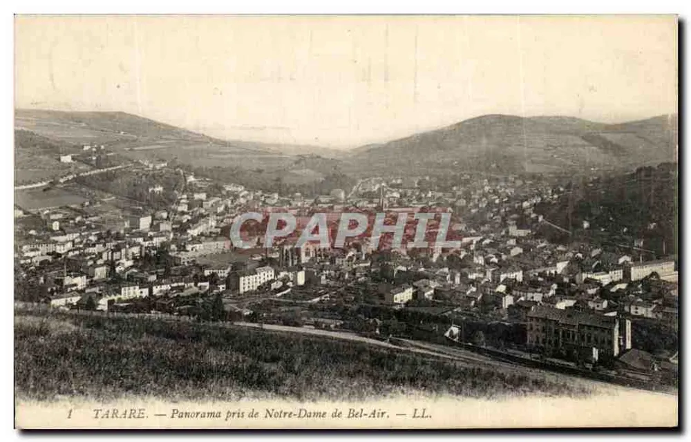 Tarare — Panorama vom Notre-Dame de Bel-Air — LL. - Vorderseite