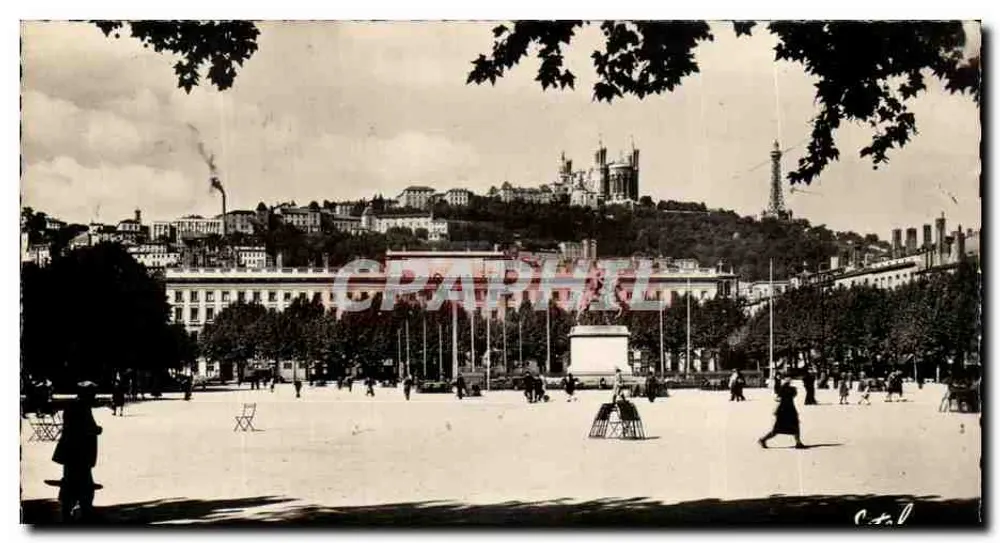 Bellecour-Platz — Fourvière-Hügel — Éditions de Luxe N. Estel, Lyon - Vorderseite