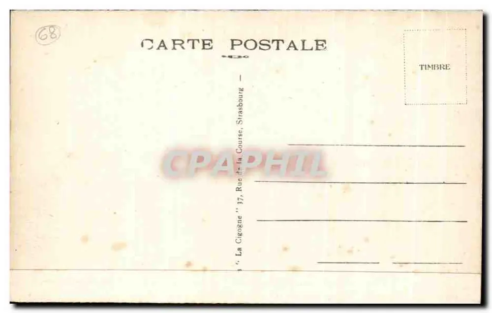Colmar — Fonte Schwendi — editor La Cigogne, Strasbourg - Verso