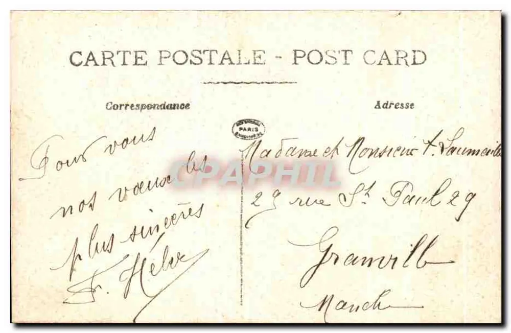 Paisagem invernal — 'Feliz Ano' — 'La Bonnée' n°1030 - Verso