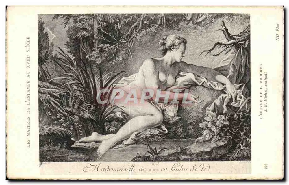 Mademoiselle de ... im Sommerbad — Meister der Kupferstiche im 18. Jahrhundert — J.-B. Michel, soulpait - Vorderseite
