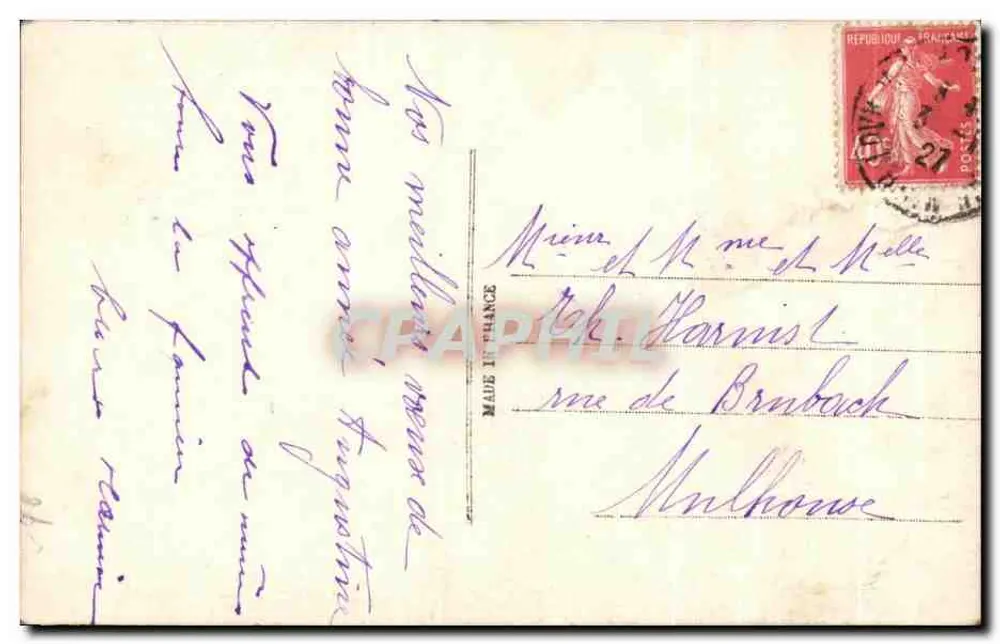 Junge Frau in Pelzjacke — Frohe Weihnachten — S. 3113 - Rückseite