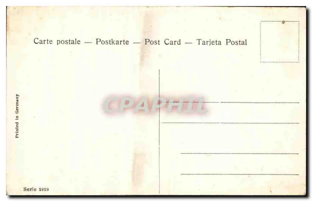 Junge Frau in Kleid und Hut — Portrait — Éditeur : Printed in Germany, Serie 2929 - Rückseite