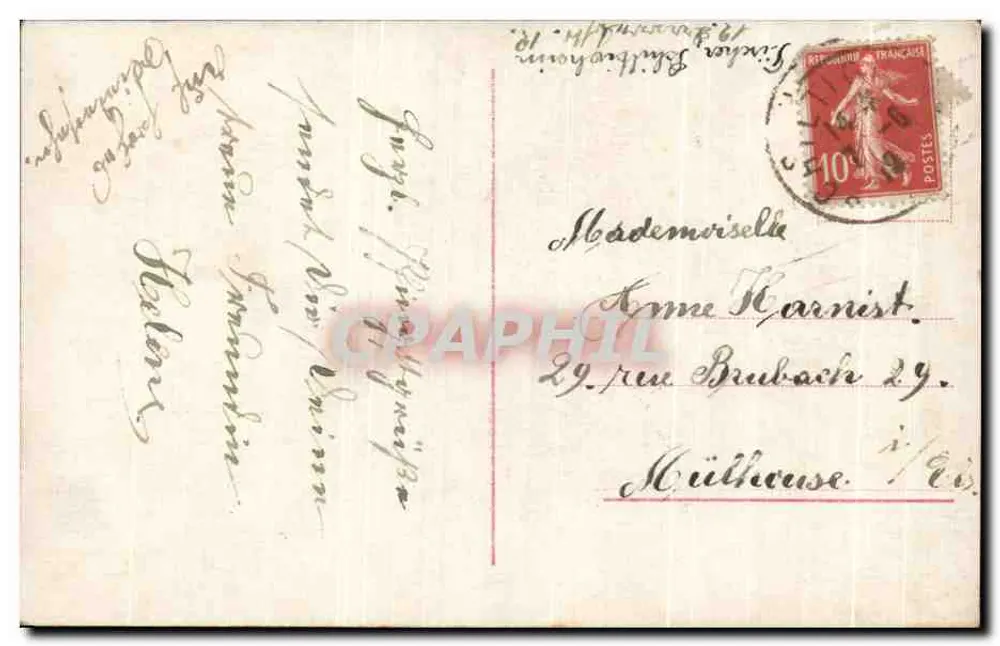 Junge Frau in einem blumengeschmückten Hut — Ostern — Verlag 56004 - Rückseite