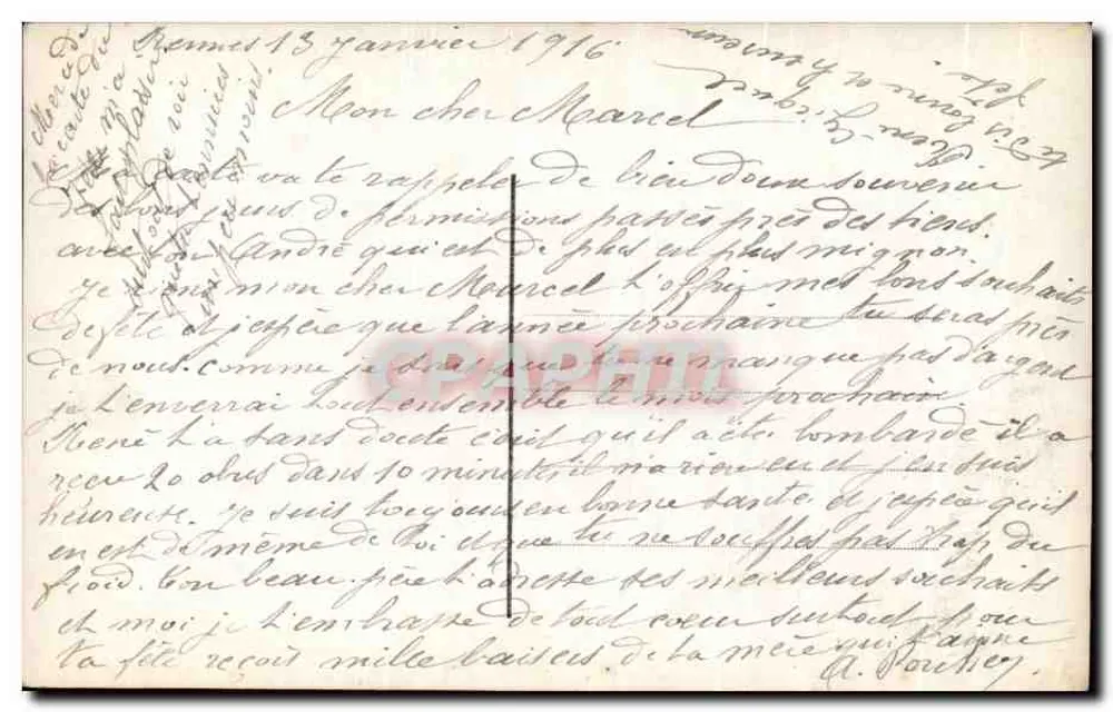 Familie — Portrait eines Paares mit Kind — J.K. 511 - Rückseite