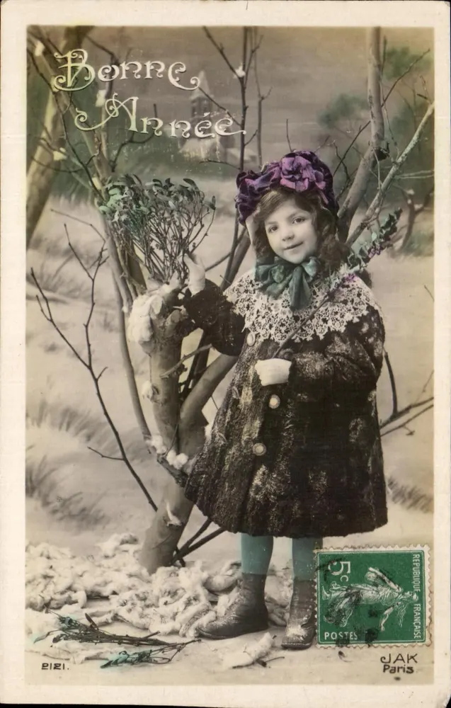 Menina em traje de inverno — Boa Ano — JAK Paris - Frente