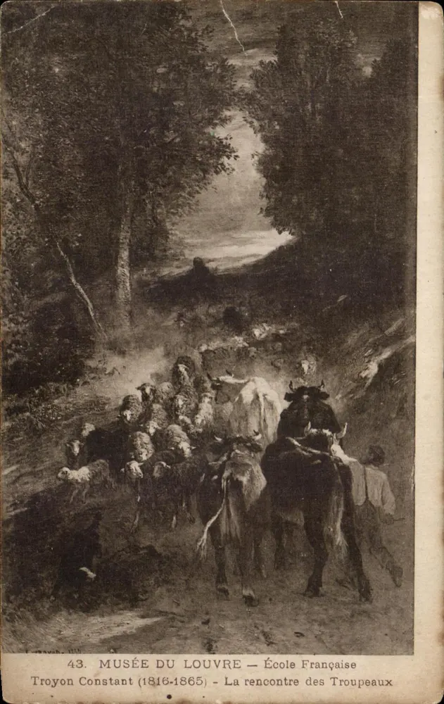 Der Zusammentreffen der Herden — Troyon Constant (1816-1865) — Französische Schule — Musée du Louvre - Vorderseite