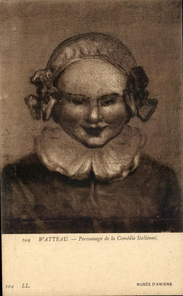 Watteau — Figur aus der italienischen Komödie — Musée d'Amiens, n° 109 - Vorderseite