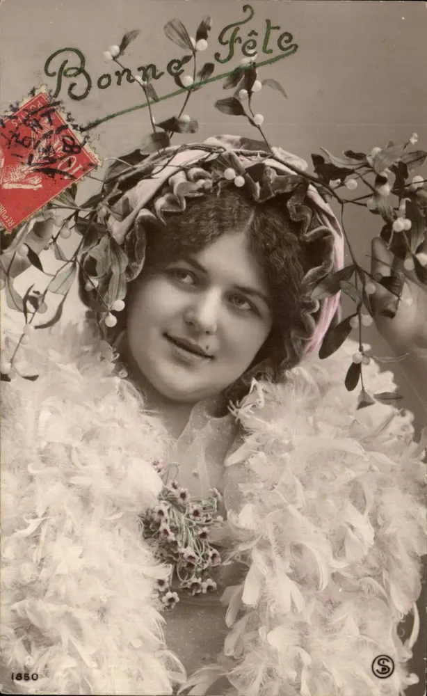 Frau mit Eberesenkronen — Frohe Feier — Serie 1850, Verlag S - Vorderseite