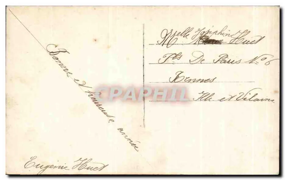 Frau mit einem Rosenstrauß — Flusslandschaft — Verlag nicht sichtbar - Rückseite
