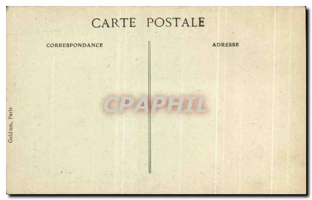 Frau in englischem Kleid — rotes Kleid mit Union Jack-Muster, mit einem Rosenkorb — Verlag Galdum, Paris - Rückseite