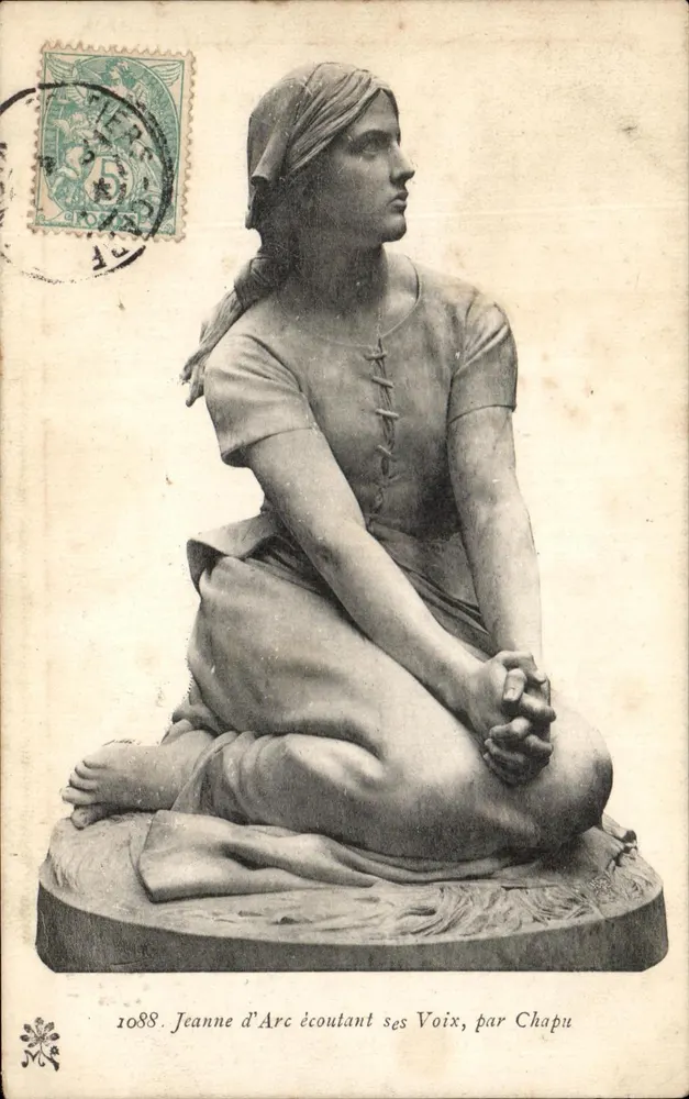 Jeanne d'Arc, die ihren Stimmen lauscht, von Chapu — Serie 1088 — Verlag nicht sichtbar - Vorderseite