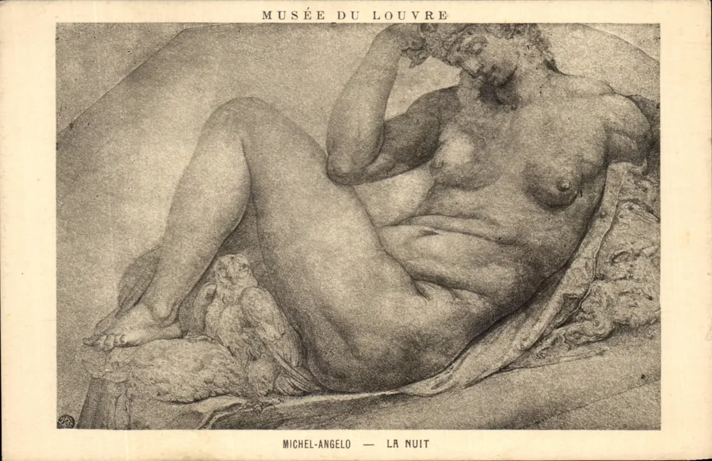 Michel-Ange - A Noite — Museu do Louvre — Braun & Cie, Imp. Paris - Frente