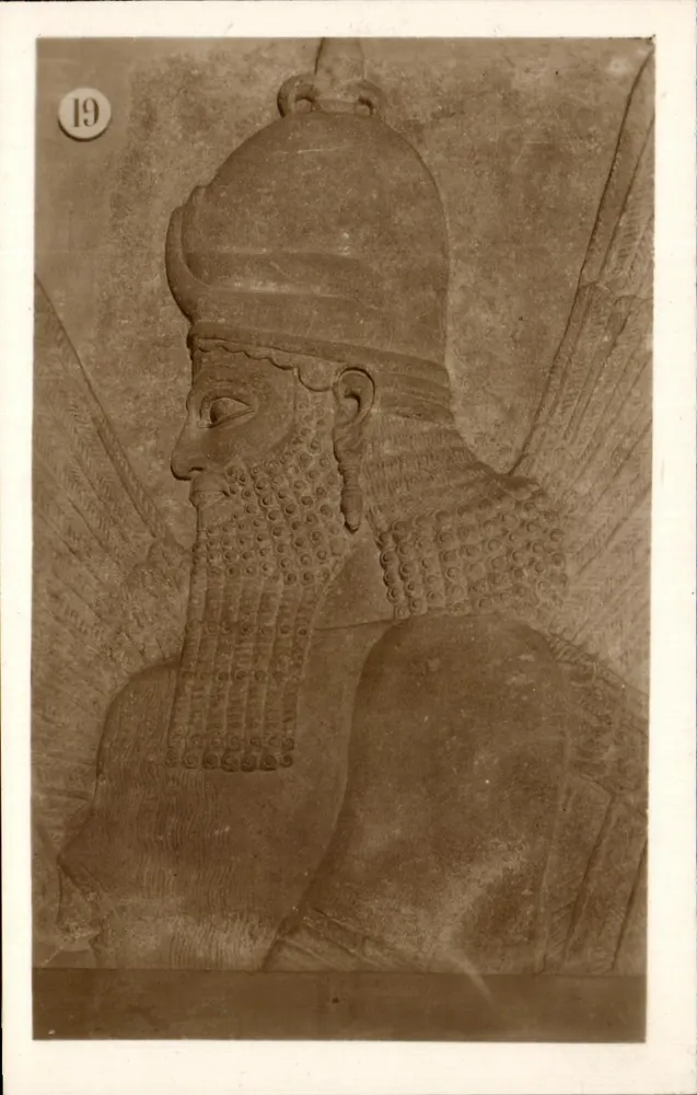 Sphinx assírio — bas-relief — Museus da Europa, n°19 - Frente