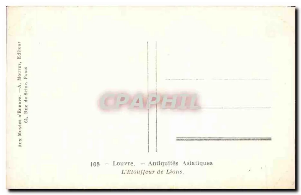 O Estrangulador de Leões — Louvre — Antiguidades Asiáticas — A. Mourret, Paris - Verso