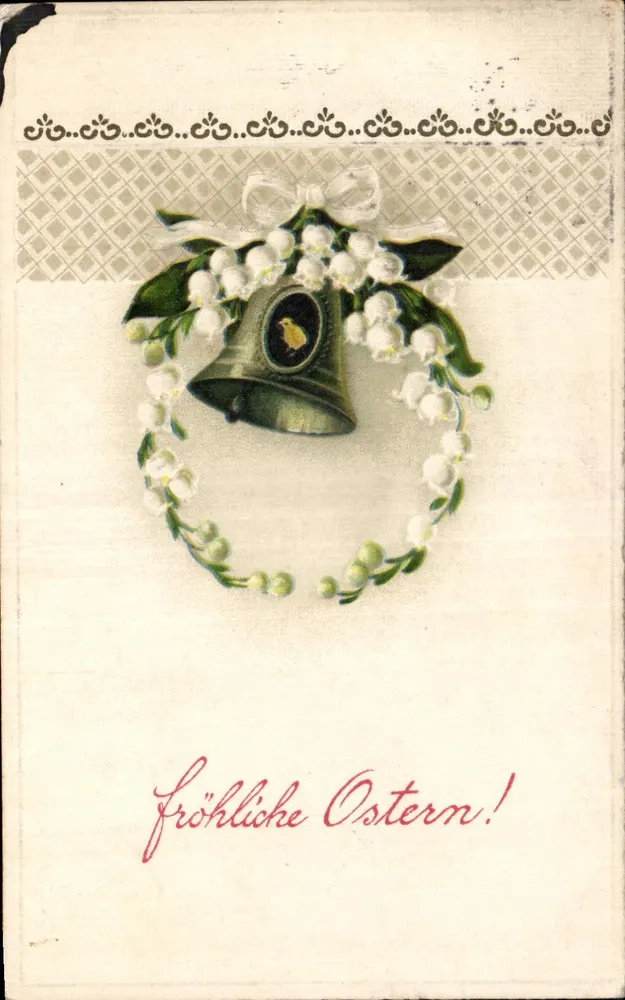 Cloche de Pâques entourée de muguet — éditeur non visible, n° de série non lisible - Vorderseite